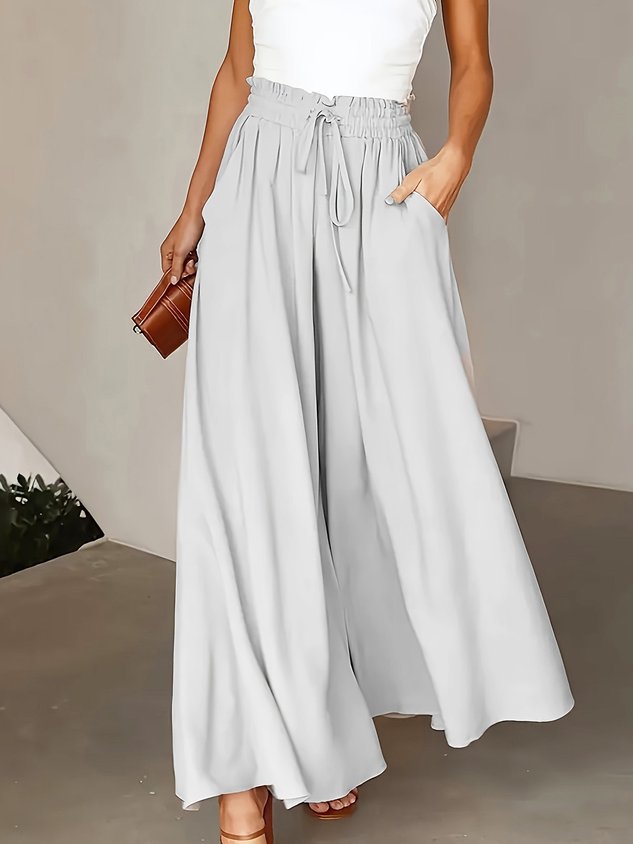 Women Geometric Long Elastic Waist Pants Casual Spring/Fall Trousers