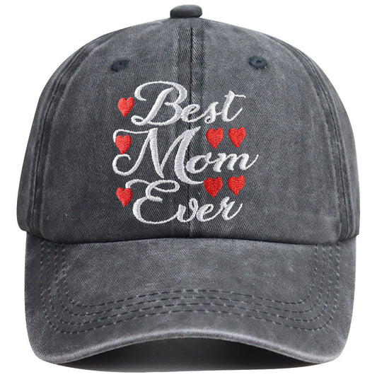 Best Mom Ever Hat for Women, Adjustable Embroidered Wash Cotton Mama Birthday Baseball Cap