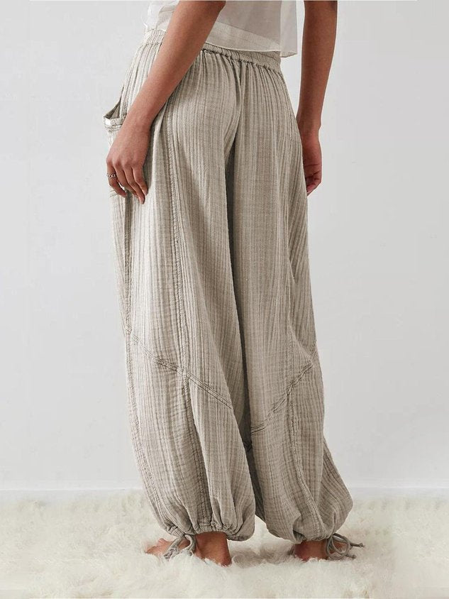 Women Plain Long Pants Vintage Spring/Fall Trousers