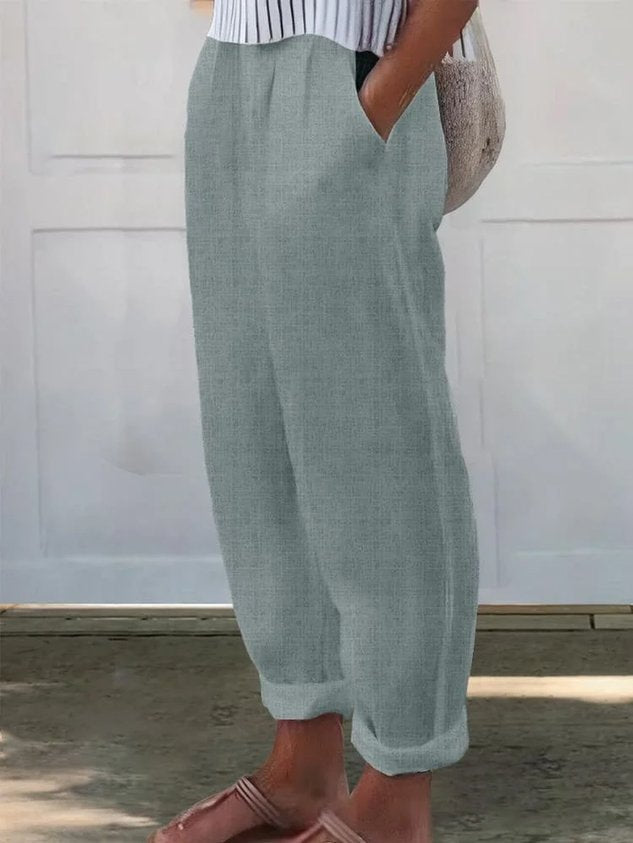 Women Plain Long Pants Casual Spring/Fall Trousers