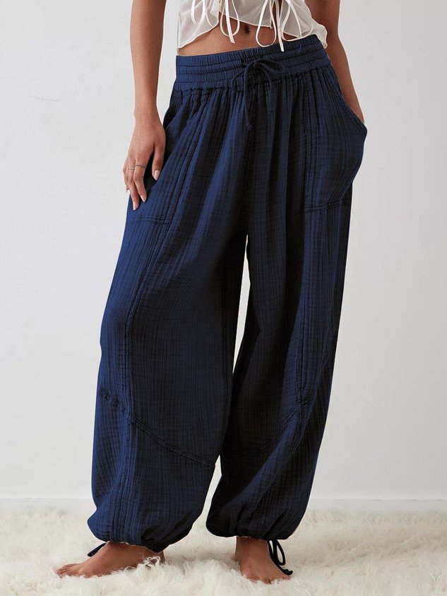 Women Plain Long Pants Vintage Spring/Fall Trousers