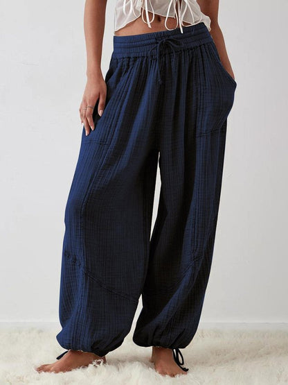 Women Plain Long Pants Vintage Spring/Fall Trousers