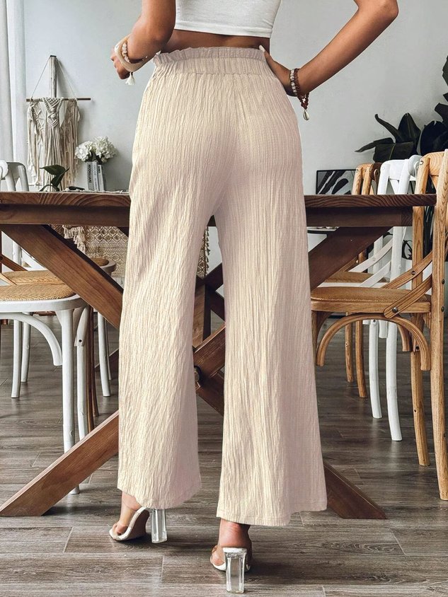 Women Plain Long Pants Casual Summer Trousers