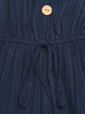Women Plain V Neck Sleeveless Casual Summer Jumpsuit