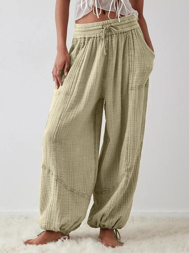 Women Plain Long Pants Vintage Spring/Fall Trousers