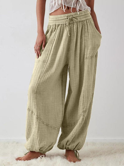 Women Plain Long Pants Vintage Spring/Fall Trousers