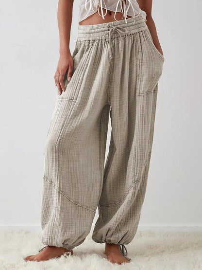 Women Plain Long Pants Vintage Spring/Fall Trousers