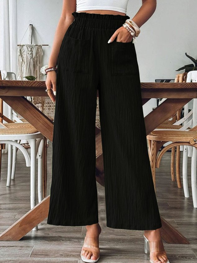 Women Plain Long Pants Casual Summer Trousers