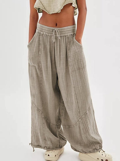 Women Plain Long Pants Vintage Spring/Fall Trousers
